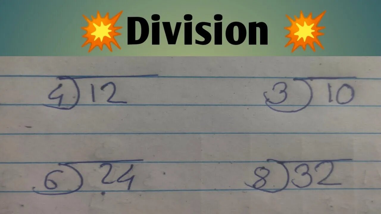 Basic division for kids// division one digit number in hindi english