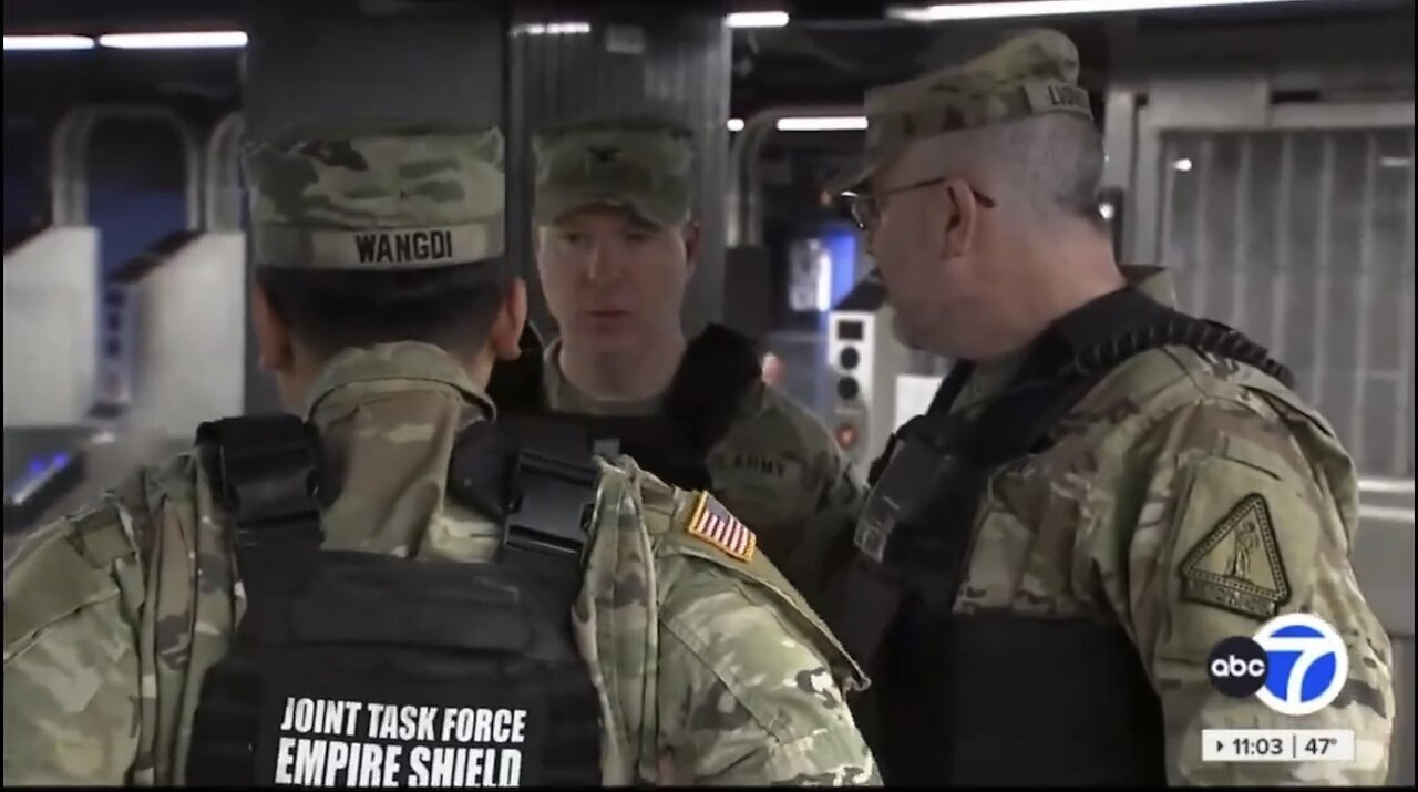 NATIONAL GUARD💂POLICE👮U.S.ARMY🪖🛤️🚈🌇DEPLOYED TO PROTECT NEW YORK SUBWAYS🏙️🚅💫