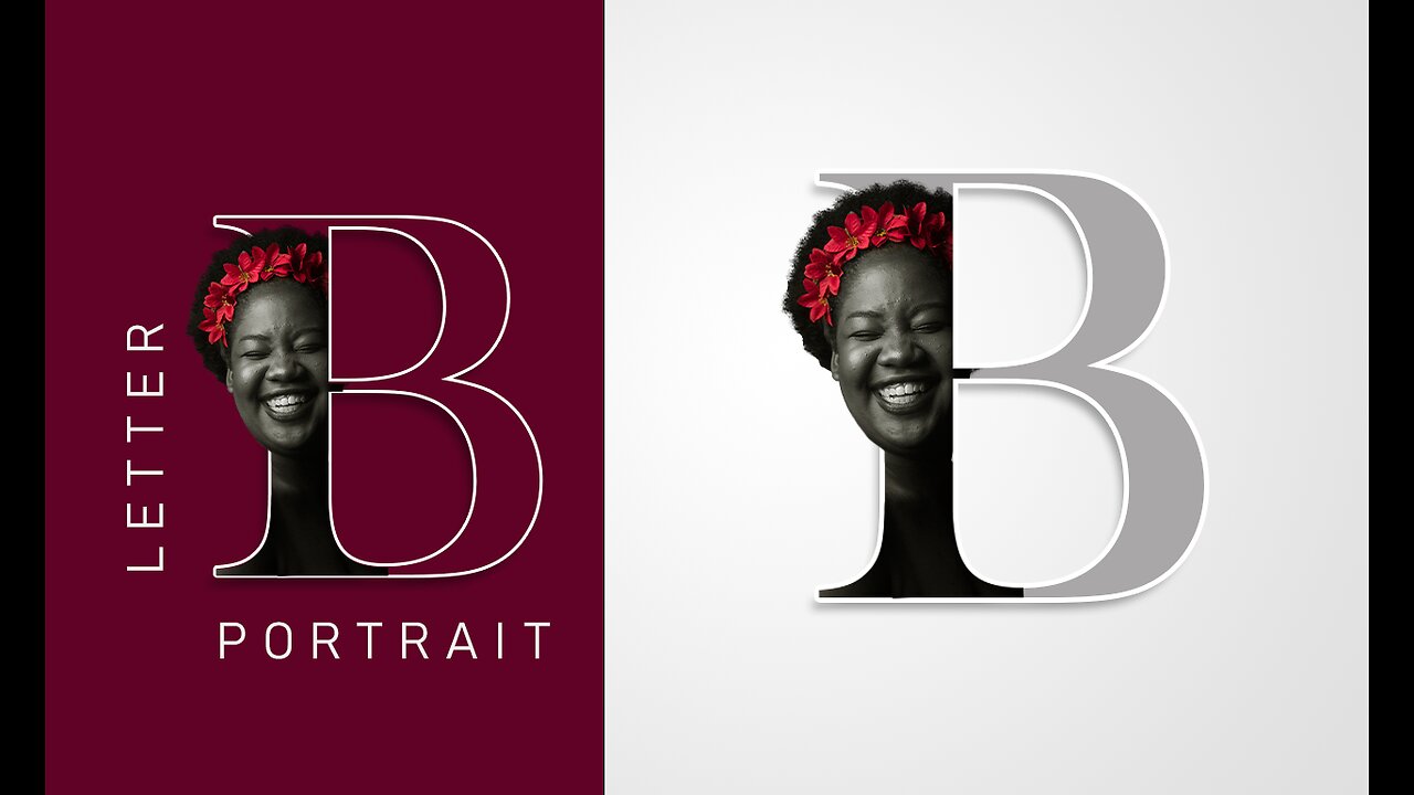 Letter B Portrait Design Tutorial in Photoshop | ad design