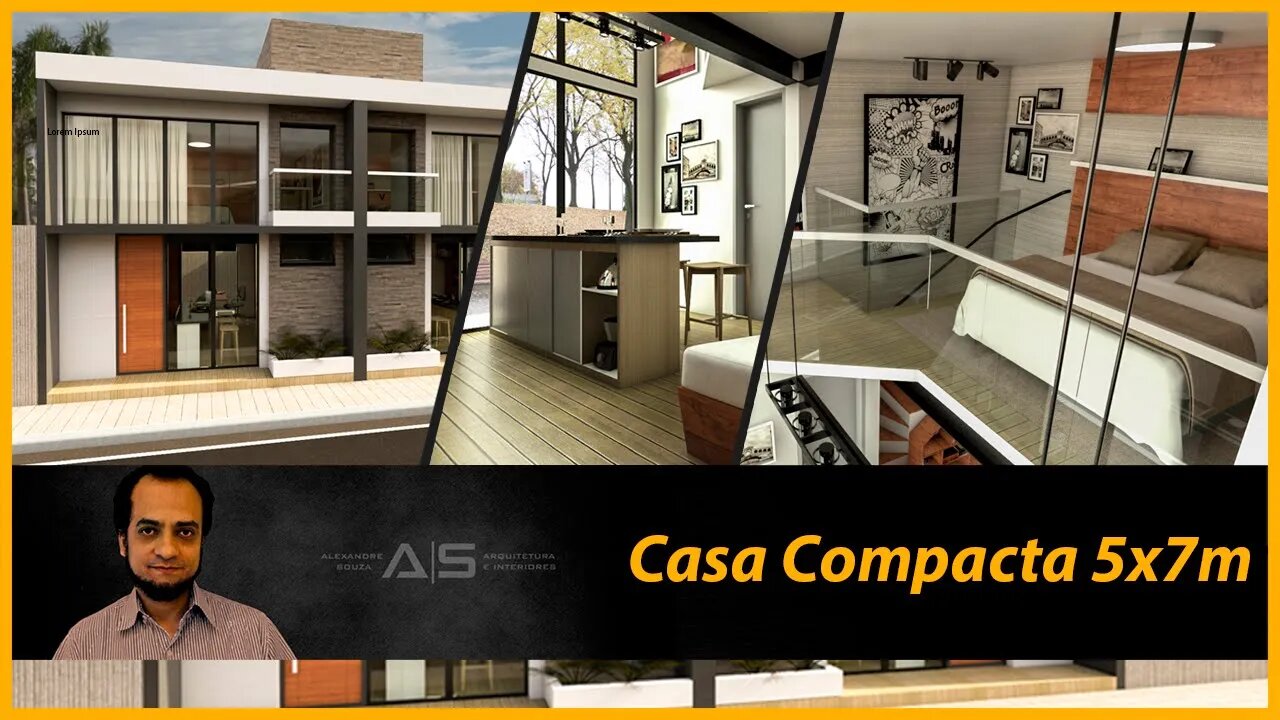 Mini casa - Tiny House - Projeto de uma casa compacta de 5x7m