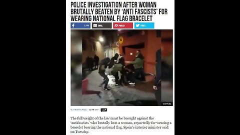 Jan 22 2017 Spain 1.1 Woman Brutally Beaten by ‘Anti-Fascists’ for Wearing National Flag Bracelet