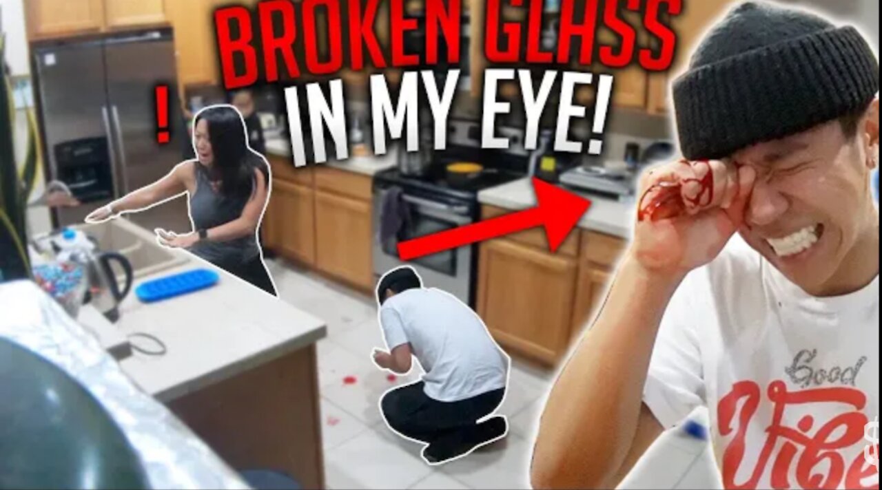 INTENSE GLASS STUCK IN EYE PRANK!!! ( family freaks out and cries)