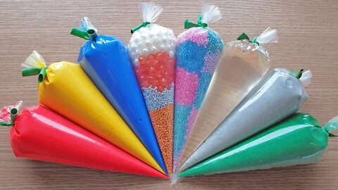 Making Crunchy Slime with Piping Bags #120