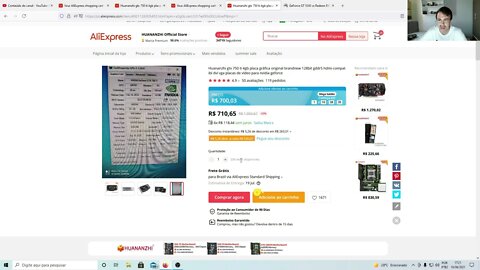 HUANANZHI GTX 750 TI 4GB GDDR5 por 700 Reais no Aliexpress.