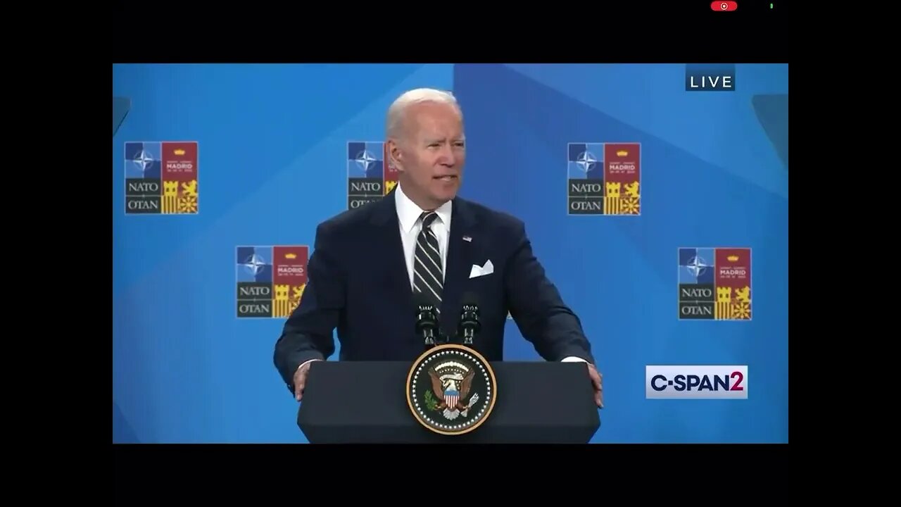 Special Kherson Cat 🐈🇺🇦 on Twitter Video fragment of Biden's speech from the NATO summit in Mad