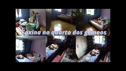 Faxina no quarto dos gêmeos casal- Vlog-Rotina.