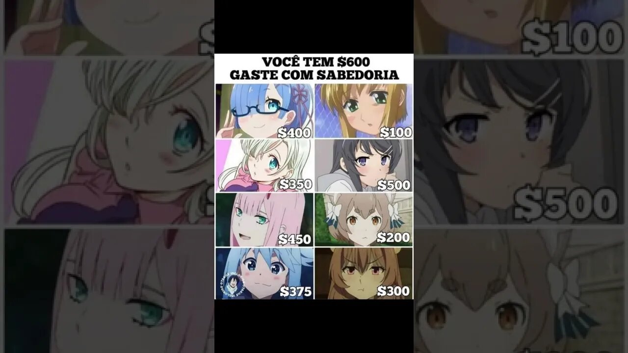 VOCê TEM $600 REAIS GASTE COM SABEDORIA #shorts #anime