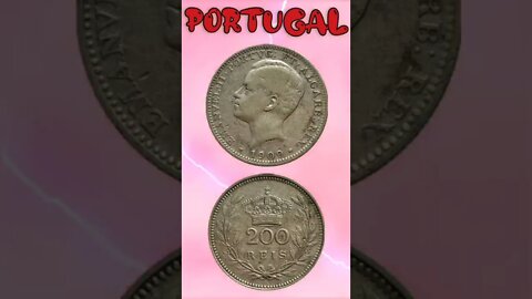 Portugal 200 Reis 1909.#shorts #education #coinnotesz