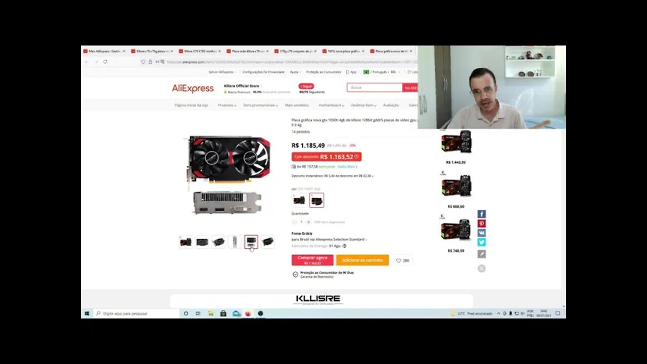 Placas de vídeo Kllisre GTX 960 2GB, GTX 960 4GB, GTX 1050ti 4GB e GTX 1060 3GB, com boas ofertas.