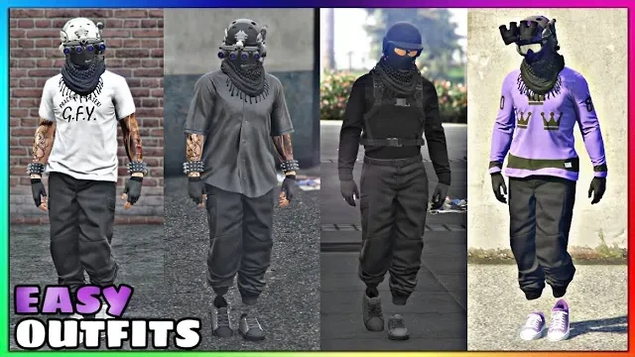 Top 4 Best Easy To Make Male Tryhard Black Jogger Outfits #5 (GTA Online)