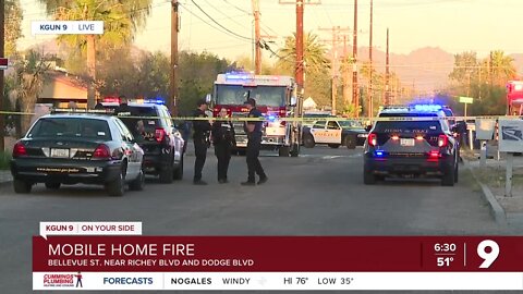 Mobile home fire near Dodge Boulevard