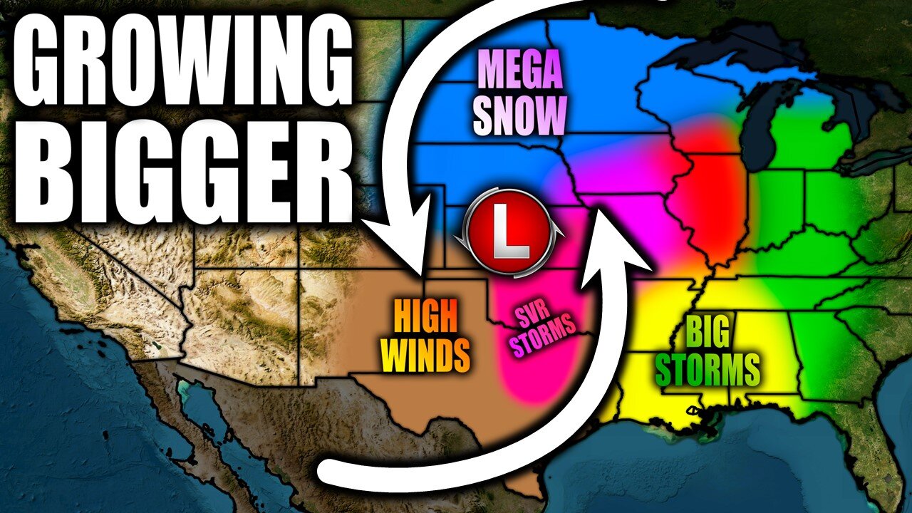 This Winter Storm Keeps Growing Stronger & Bigger...