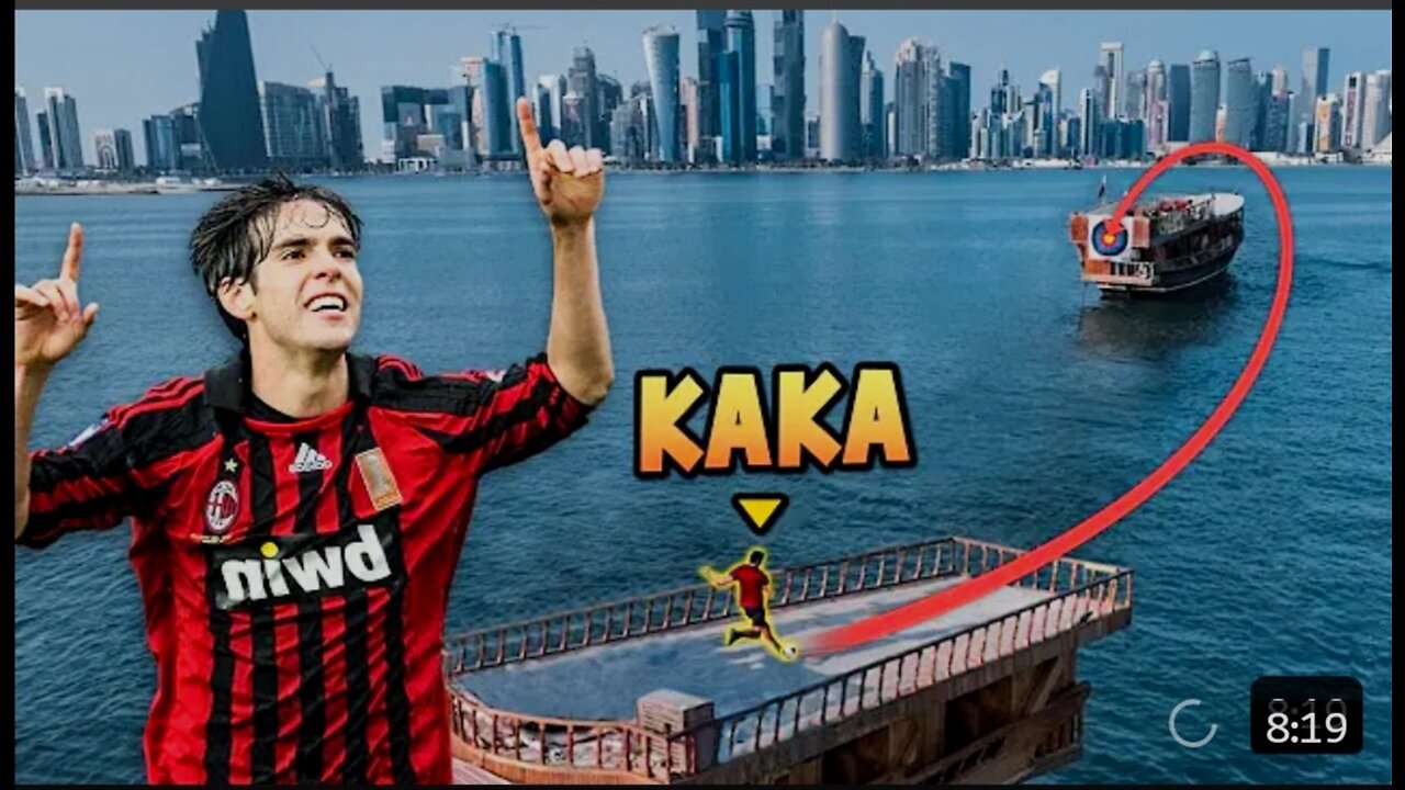 Can KAKA hit the targe ACROSS the water ? (insan challenge)😱