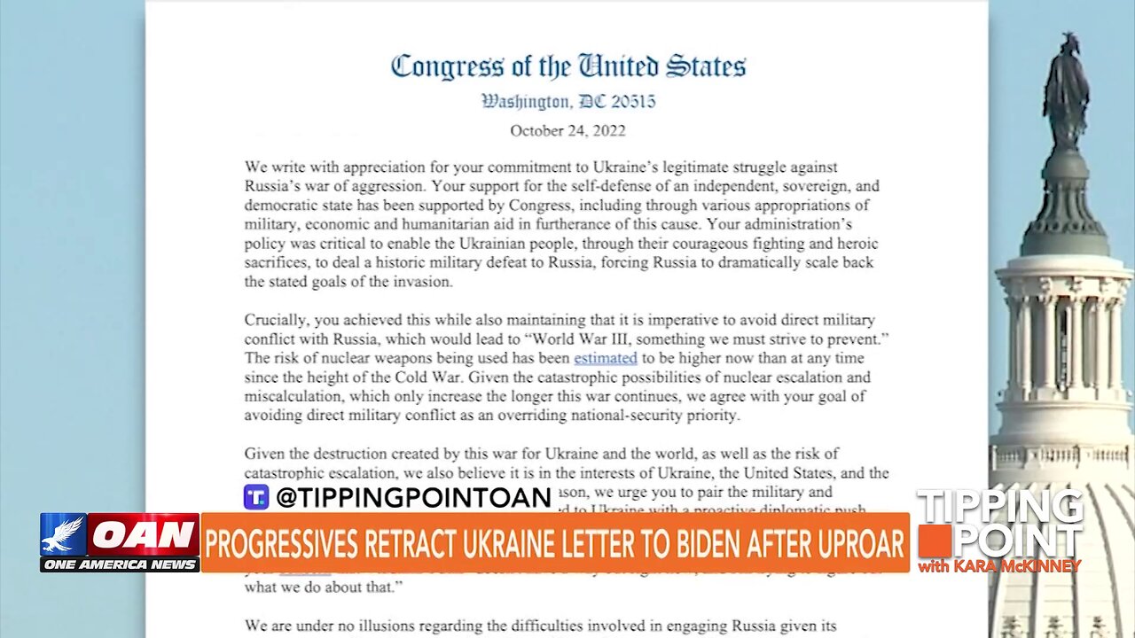 Tipping Point - Progressives Retract Ukraine Letter to Biden After Uproar