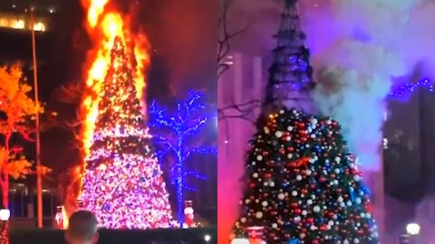 Fox News' Christmas Tree Set On Fire