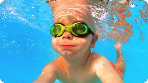 Clarke and Katie Practice Swimming