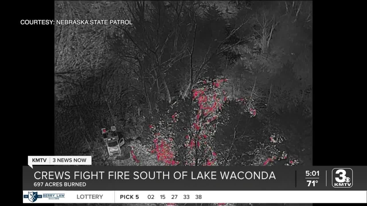 Crews continue to work Waconda wildfire