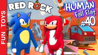 Sonic e Knuckles na nova fase RED ROCK que parece mais um desenho do Papa-Léguas Human Fall Flat #40