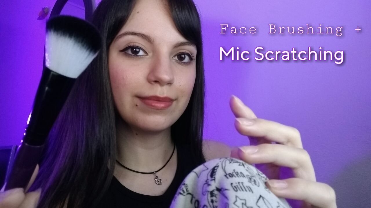 ASMR - Scratching no tecido e pincel na tela (mic & fabric scratching, face brushing)