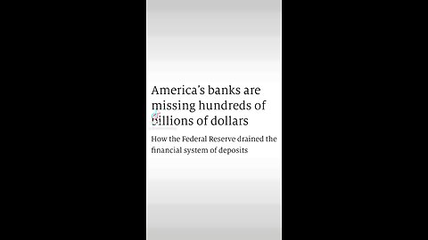 BREAKING‼️🇺🇸 America’s banks are missing hundreds of billions of dollars - The Economist