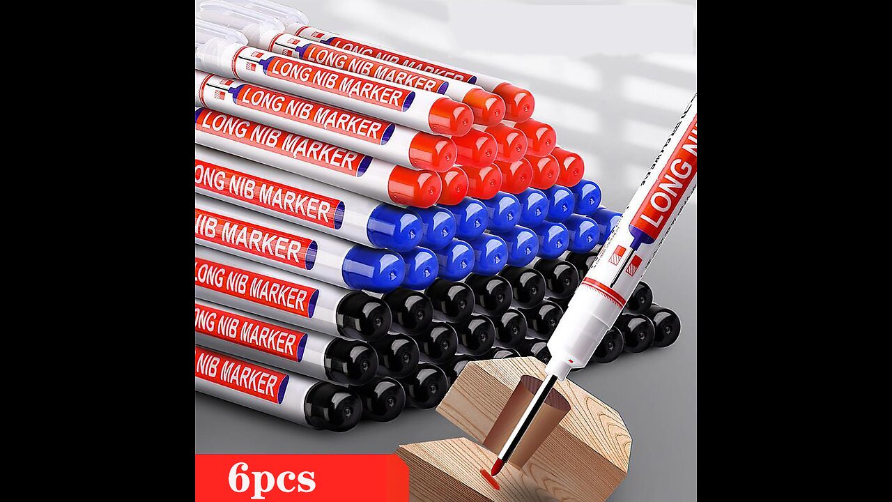 6Pcs/Set 20mm Deep Hole Long Nib Head Markers