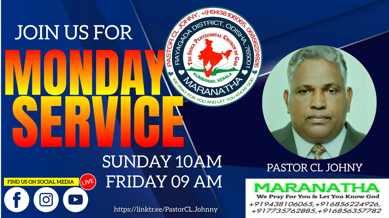 Bible Sermon by Pastor CL Johny Part 1 on 31 October 2022