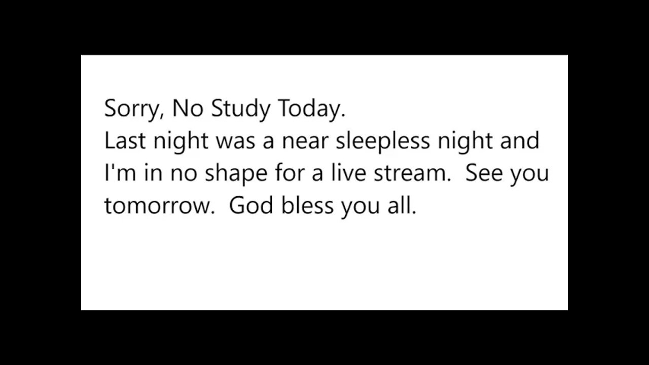 No livestream today.