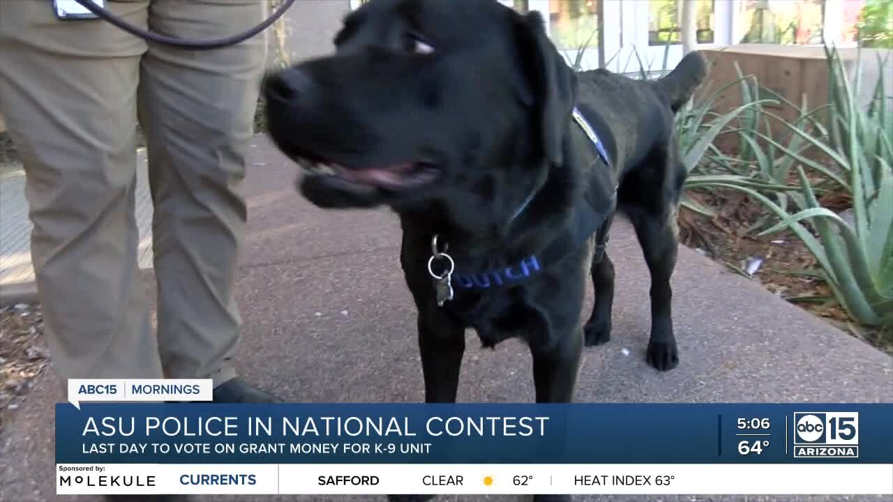 Arizona State University police need votes to win K9 grant