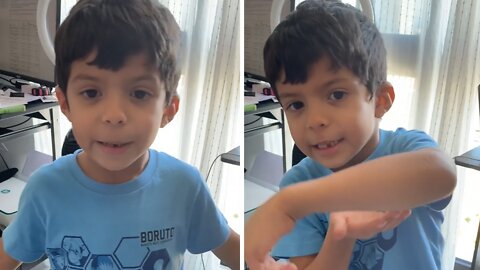 Sweet Kid Tells Funny Cartwheel Joke