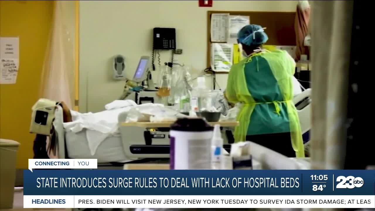 California introduces surge rules to deal with lack of hospital beds