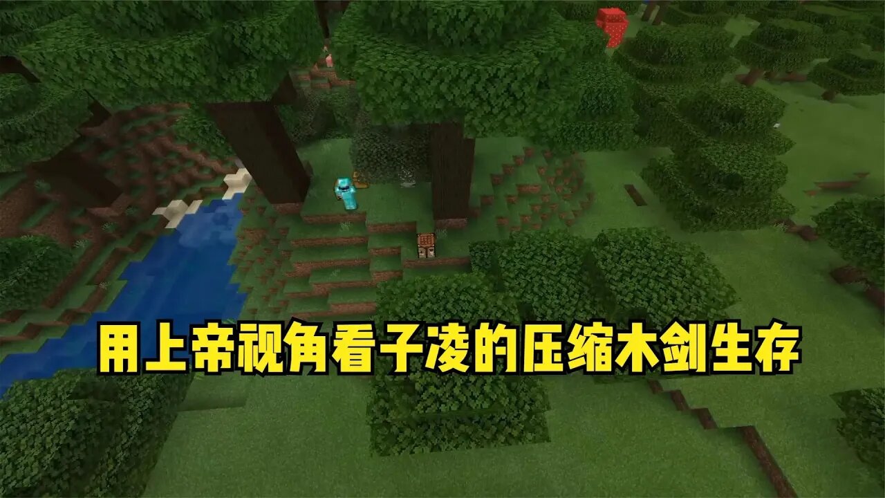 我的世界联机:用上帝视角看子凌的压缩木剑生存