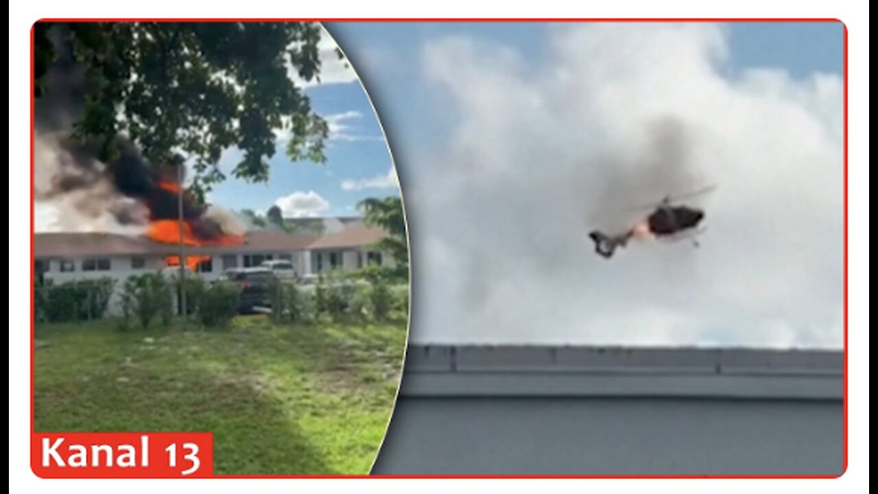 Fiery scene unfolds as helicopter crashes into Florida building, killing two