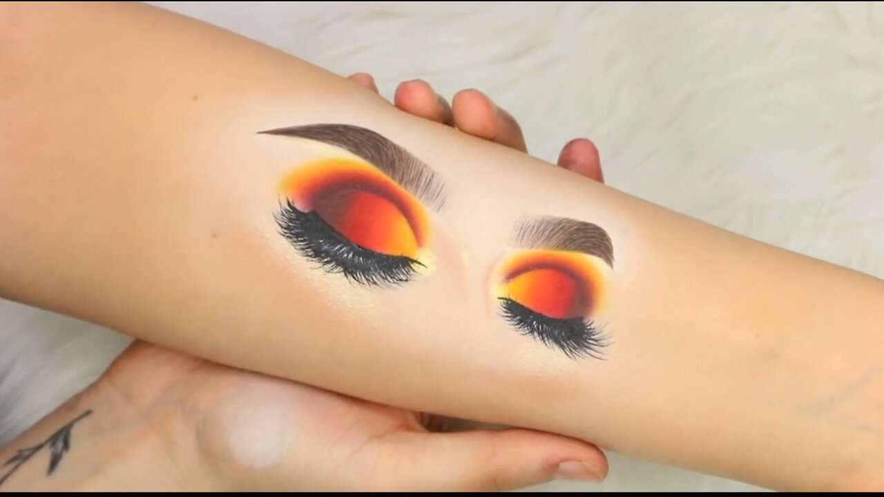 || I am doing eye makeup on my arm||