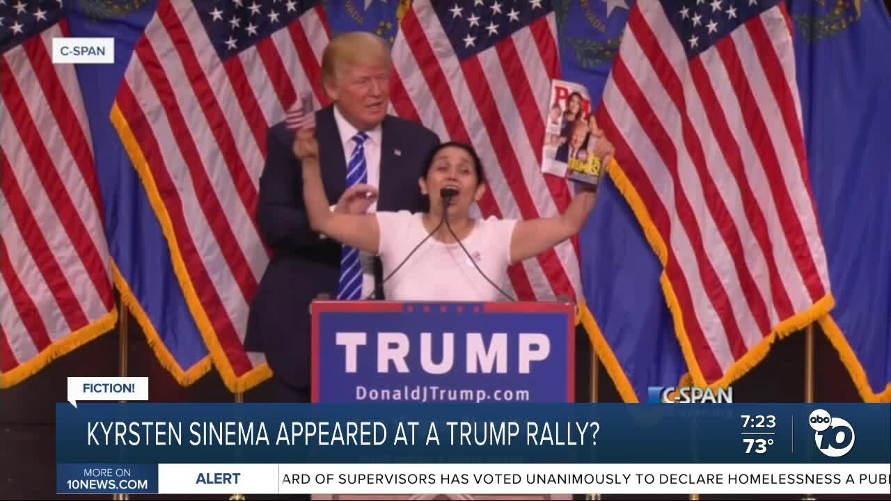 Fact or Fiction: Kyrsten Sinema appeared at Trump rally?