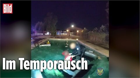 USA: Autofahrer rast in Swimmingpool