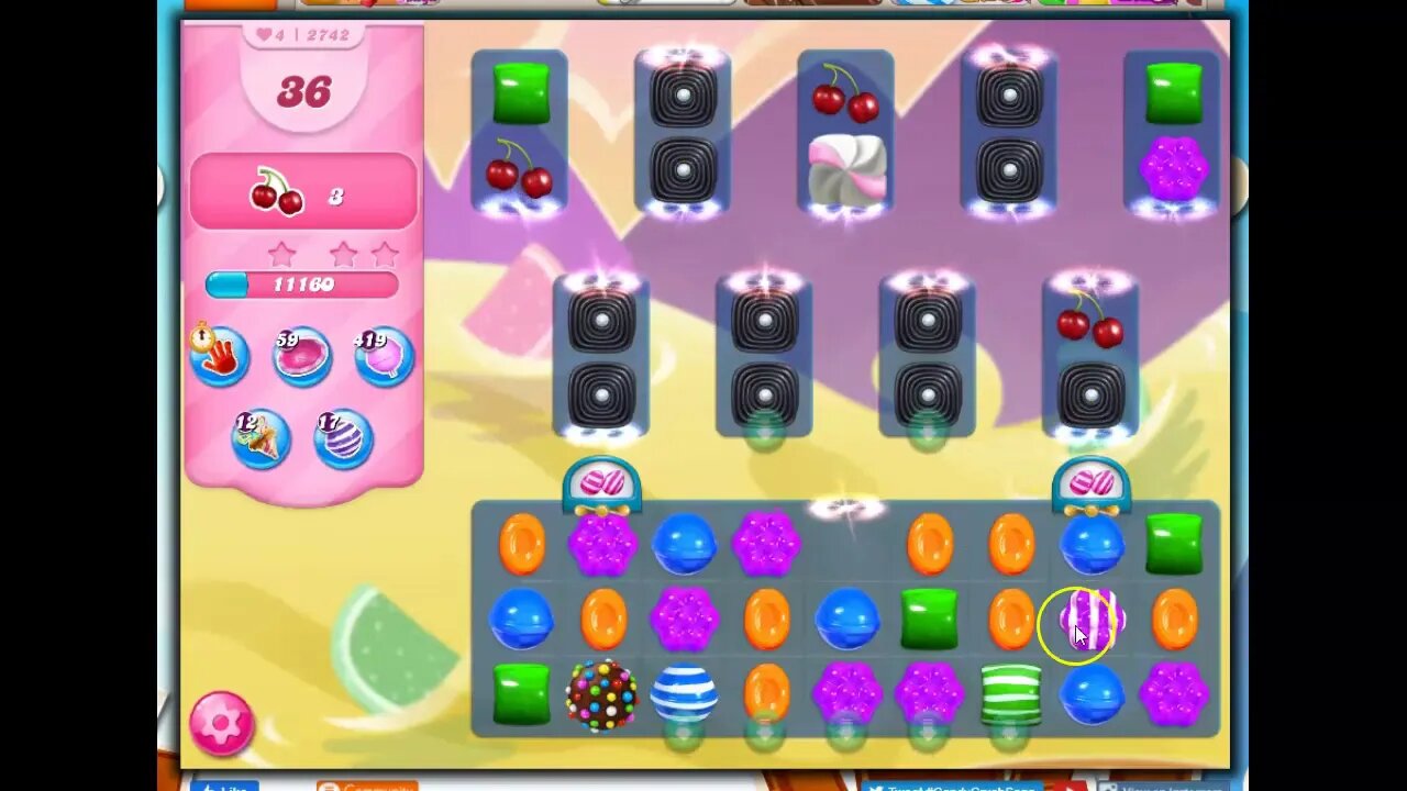 Candy Crush Level 2742 Talkthrough, 53 Moves 0 Boosters