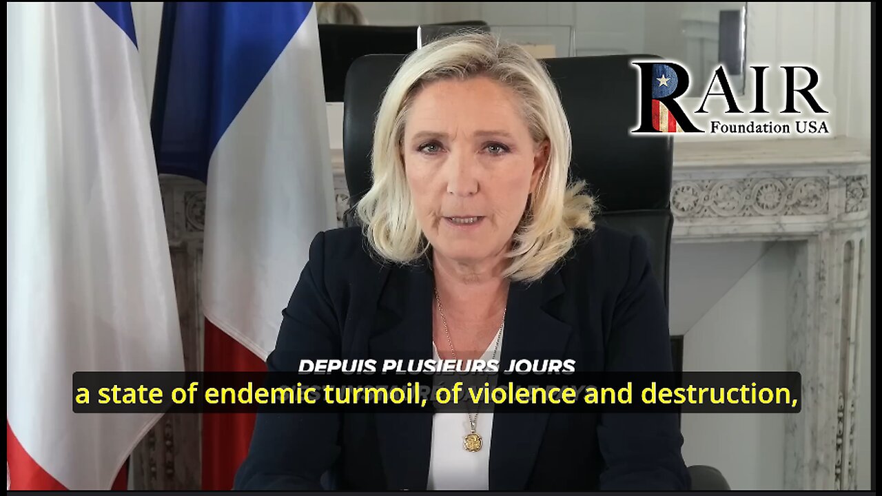 Marine Le Pen speaks on the Riots in France