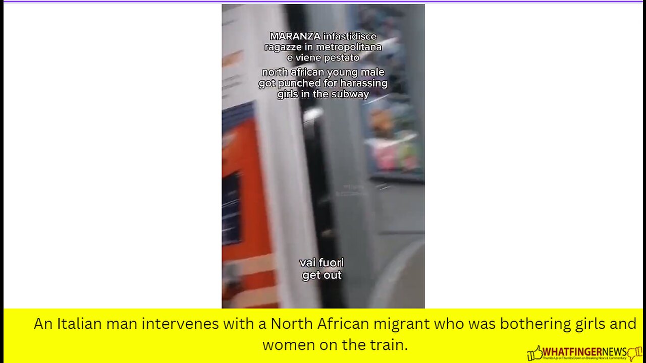 An Italian man intervenes with a North African migrant who was bothering girls and women