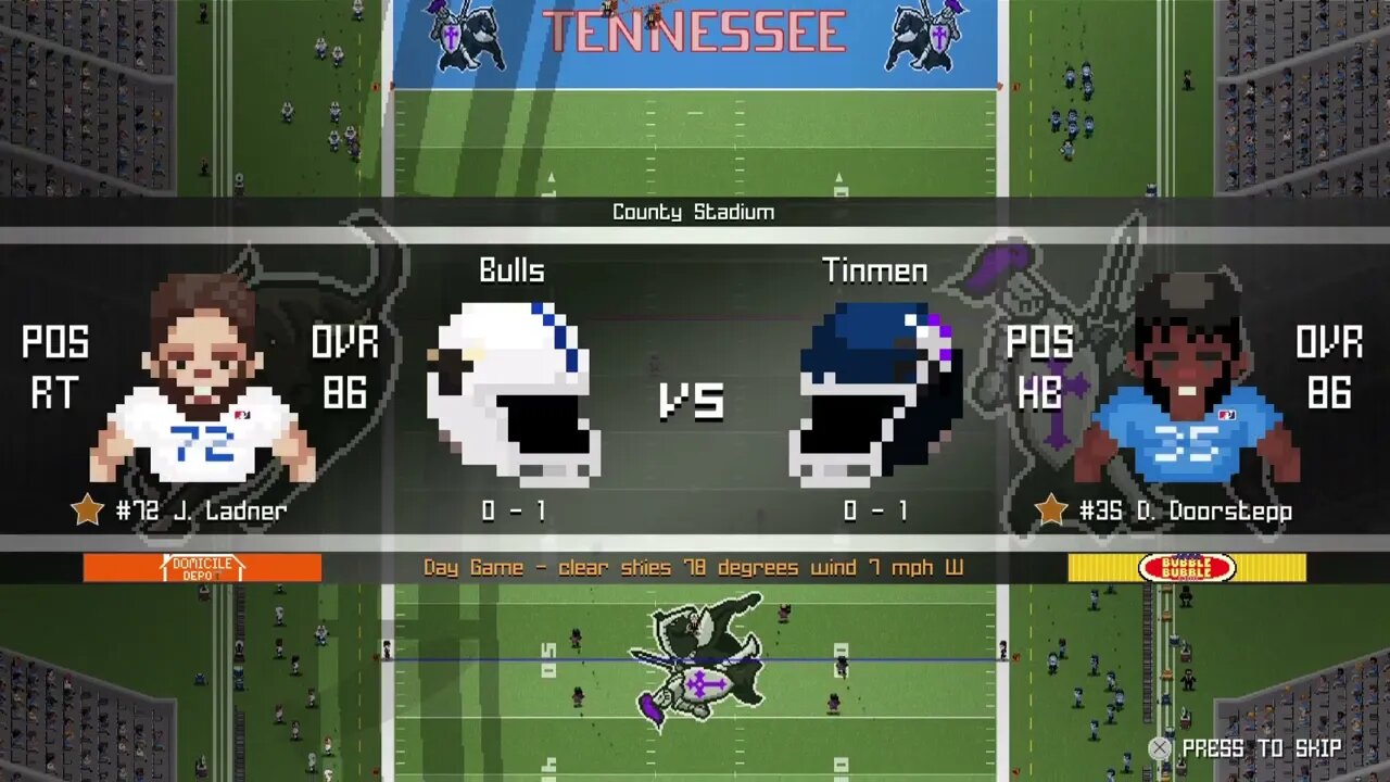 EFL:2-6- Indianapolis Bulls (0-1) @ Tennessee Tinmen (0-1) - Legend Bowl - Week 2 - Intros