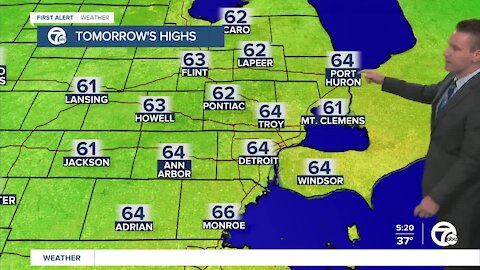 Metro Detroit Forecast: Fog advisory until 10am, highs in 60s tomorrow