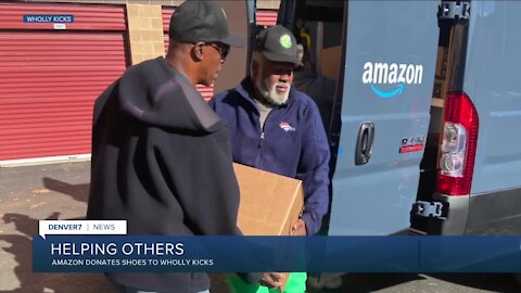 Amazon donates shoes to local non-profit Wholly Kicks