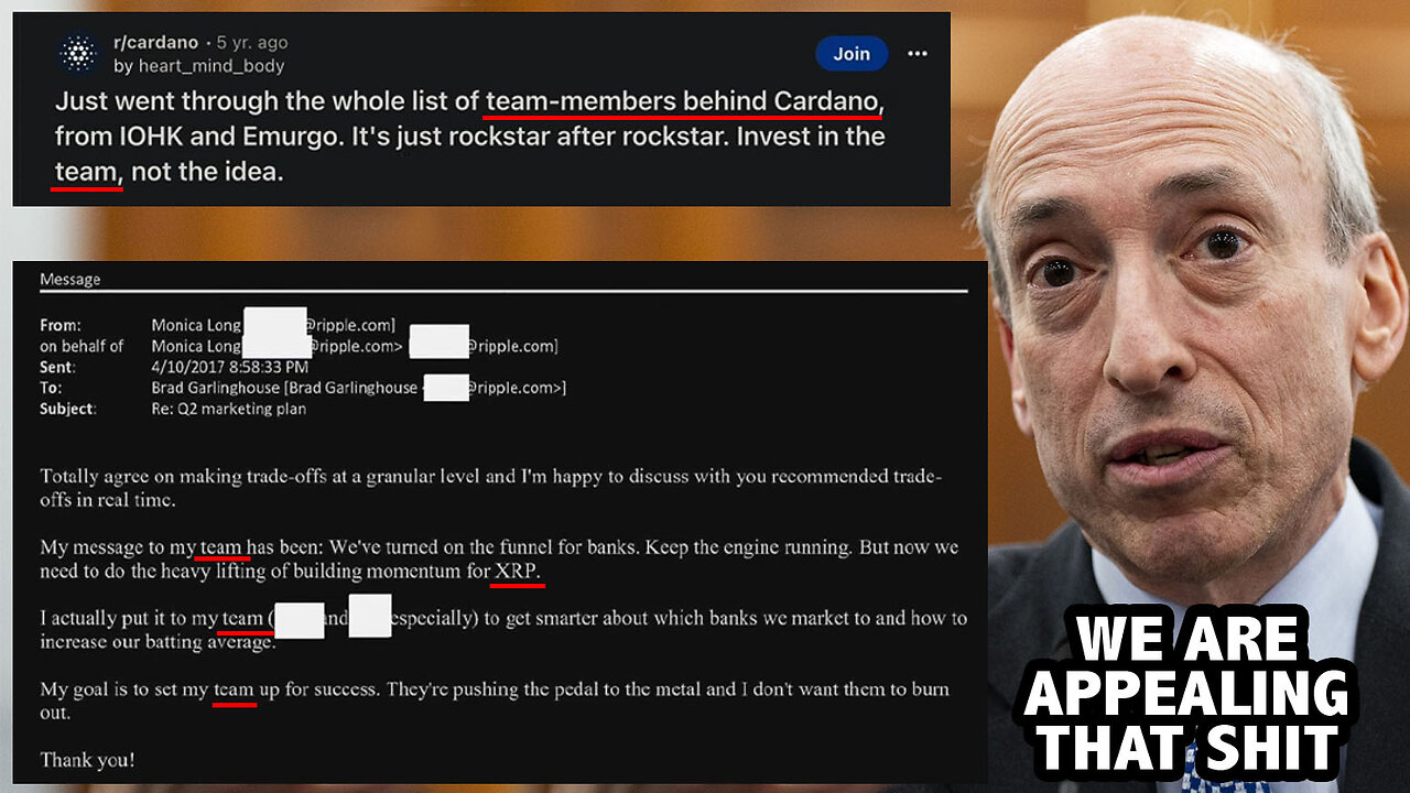 XRP (ETH & ADA) don't rejoice too soon... SEC Appeal Incoming! (There is no Team in 'Decentralized')