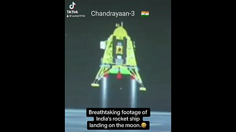 Breathtaking footage of India's rocket ship landing on the moon.