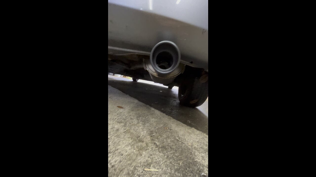 honda fit stock exhaust with new exhaust tip