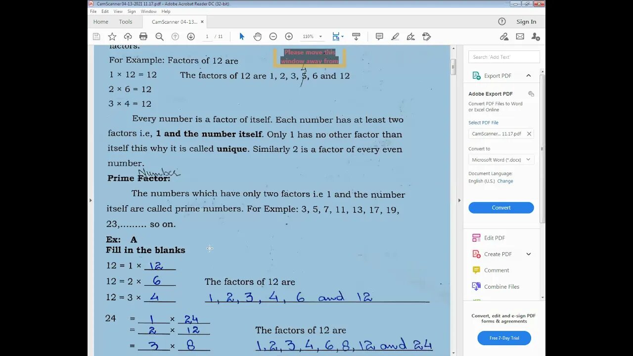 math A class 4 13 04 21