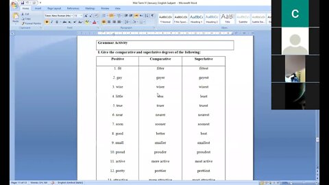 English B Class IV 7 1 2021