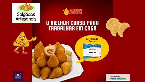 Mostrando o Curso de Salgados Artesanais Online e Completo do Portal Jovem Empreendedor por dentro