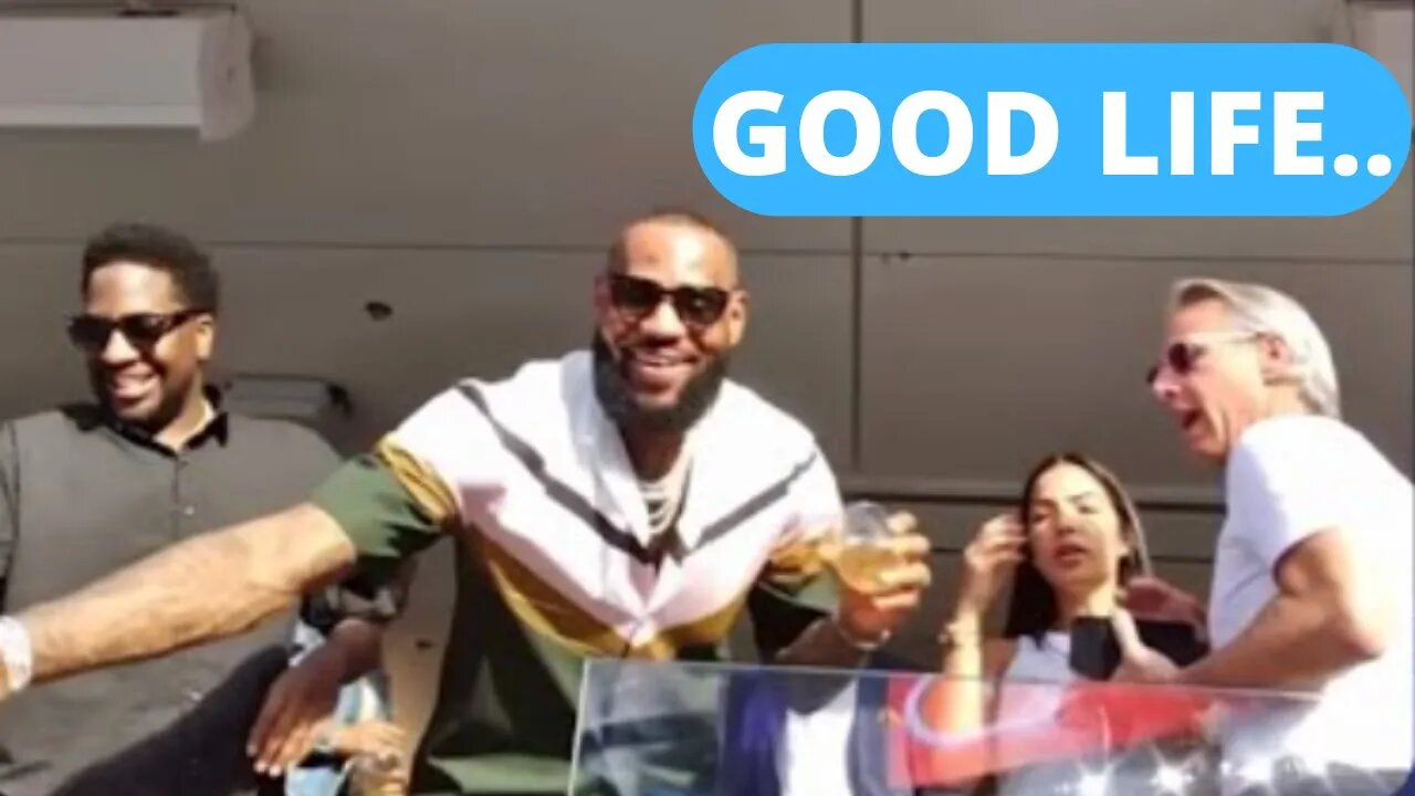 Lebron James Was Enjoying Himself at the SuperBowl