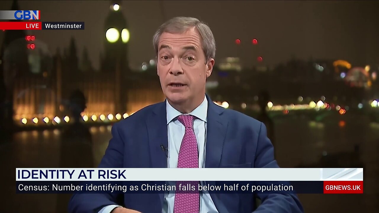 ‘This is a fundamental WEAKNESS’: Nigel Farage on Christians now being a MINORITY in England