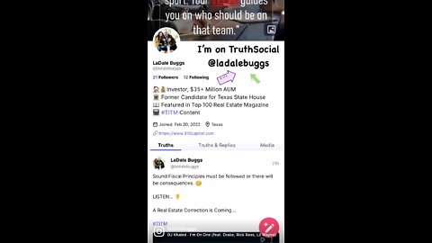 I’m on TruthSocial 👍🏼. Follow me @ladalebuggs🔥🔥